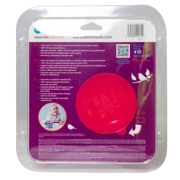 B.Box, Silikonowa miseczka przyssawką i łyżeczką, Strawberry shake B.Box, Silikonowa miseczka przyssawką i łyżeczką, Strawberry shake