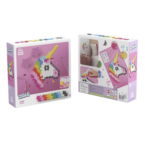 Plus-Plus Mini, Puzzle Po Numerach 250 Szt - Jednorożec Plus-Plus Mini, Puzzle Po Numerach 250 Szt - Jednorożec