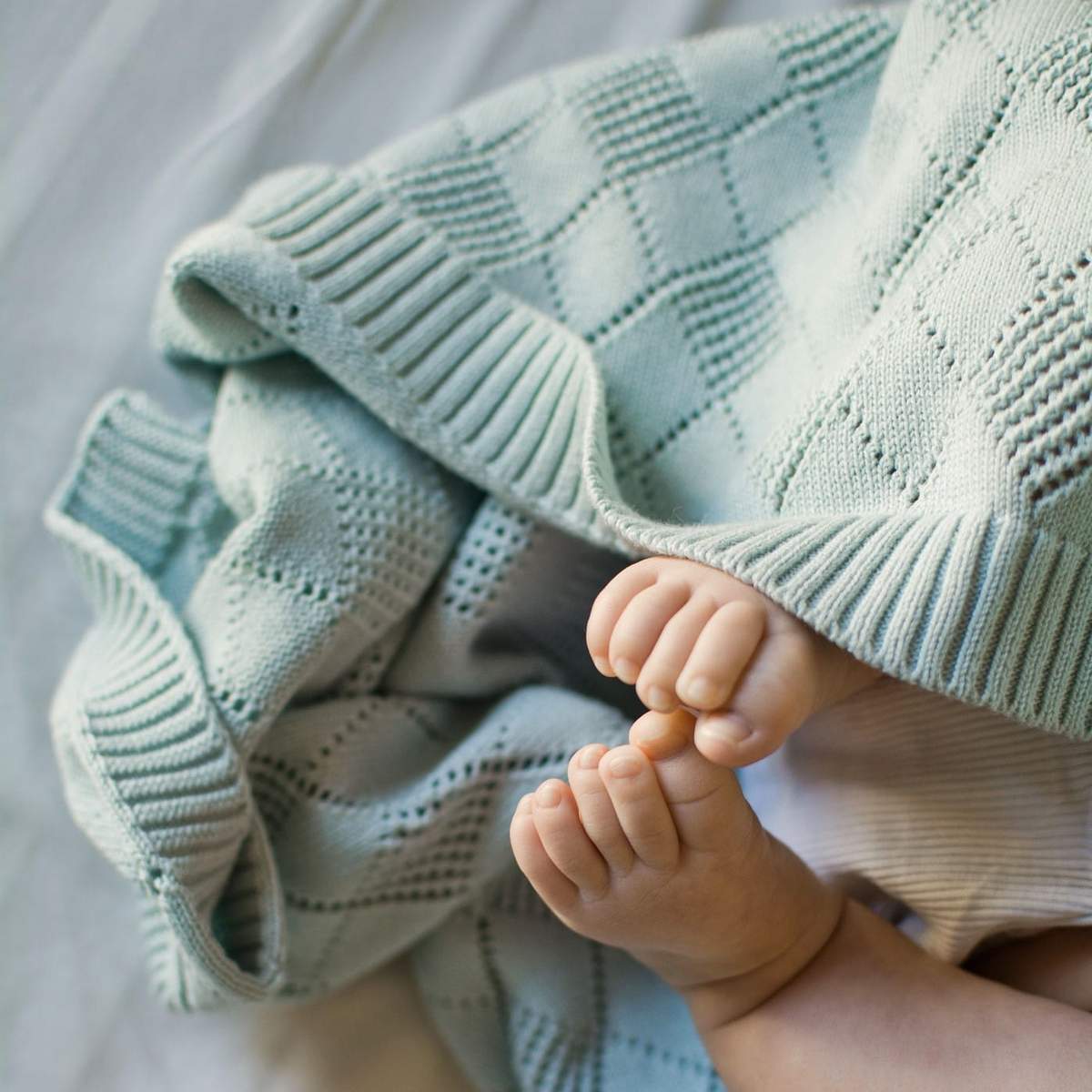 Poofi, Kocyk ażurowy - miętowy