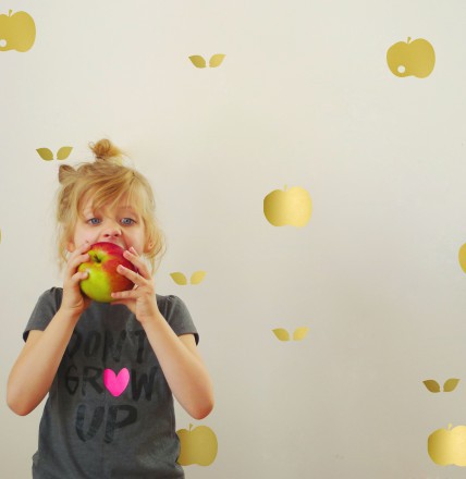 Naklejki ścienne jabłka złote