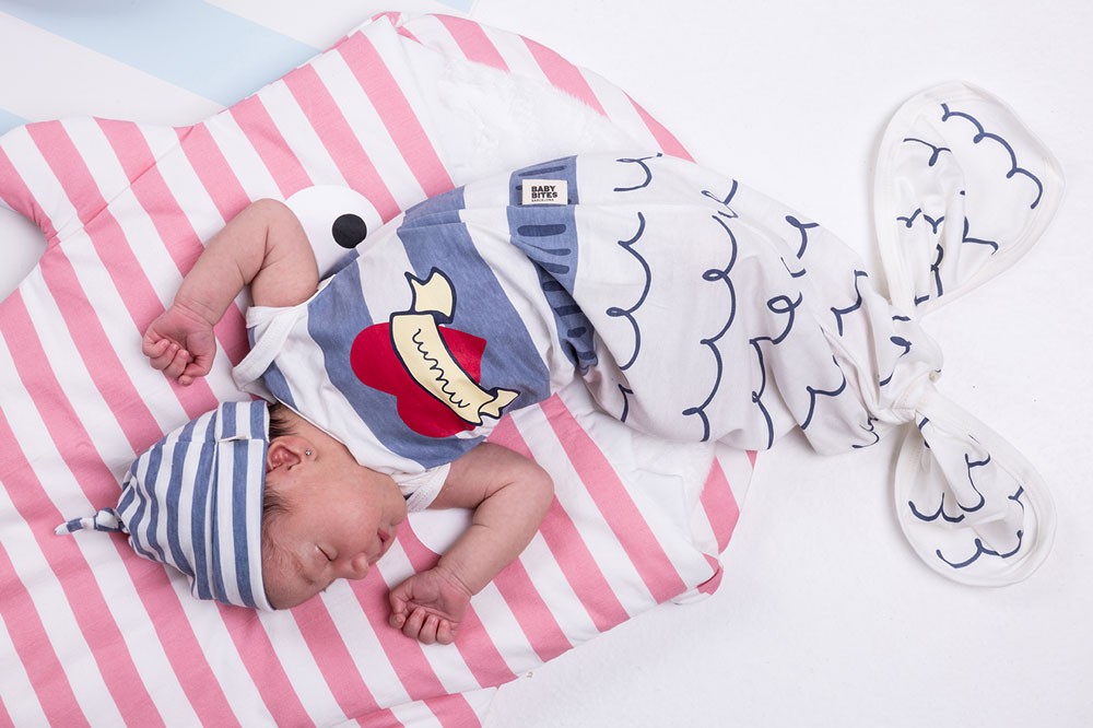 Baby Bites, Śpioszki Baby Gown Sailor (0-3 miesięcy) Blue