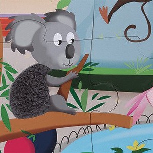 Janod, puzzle sensoryczne 20 elementów Wycieczka do zoo Janod, puzzle sensoryczne 20 elementów Wycieczka do zoo