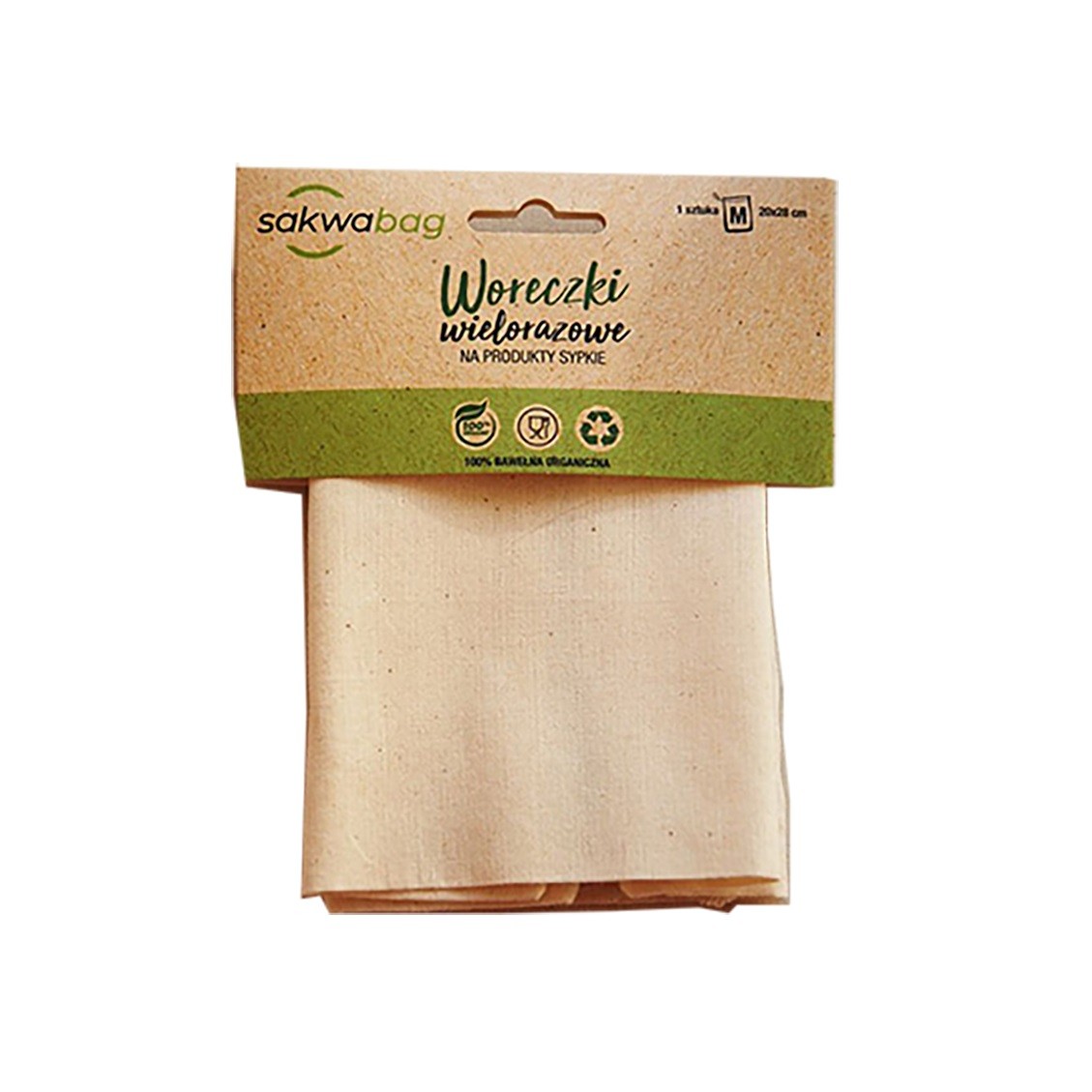 Sakwabag, Woreczek na produkty sypkie, zero waste, 20x28cm
