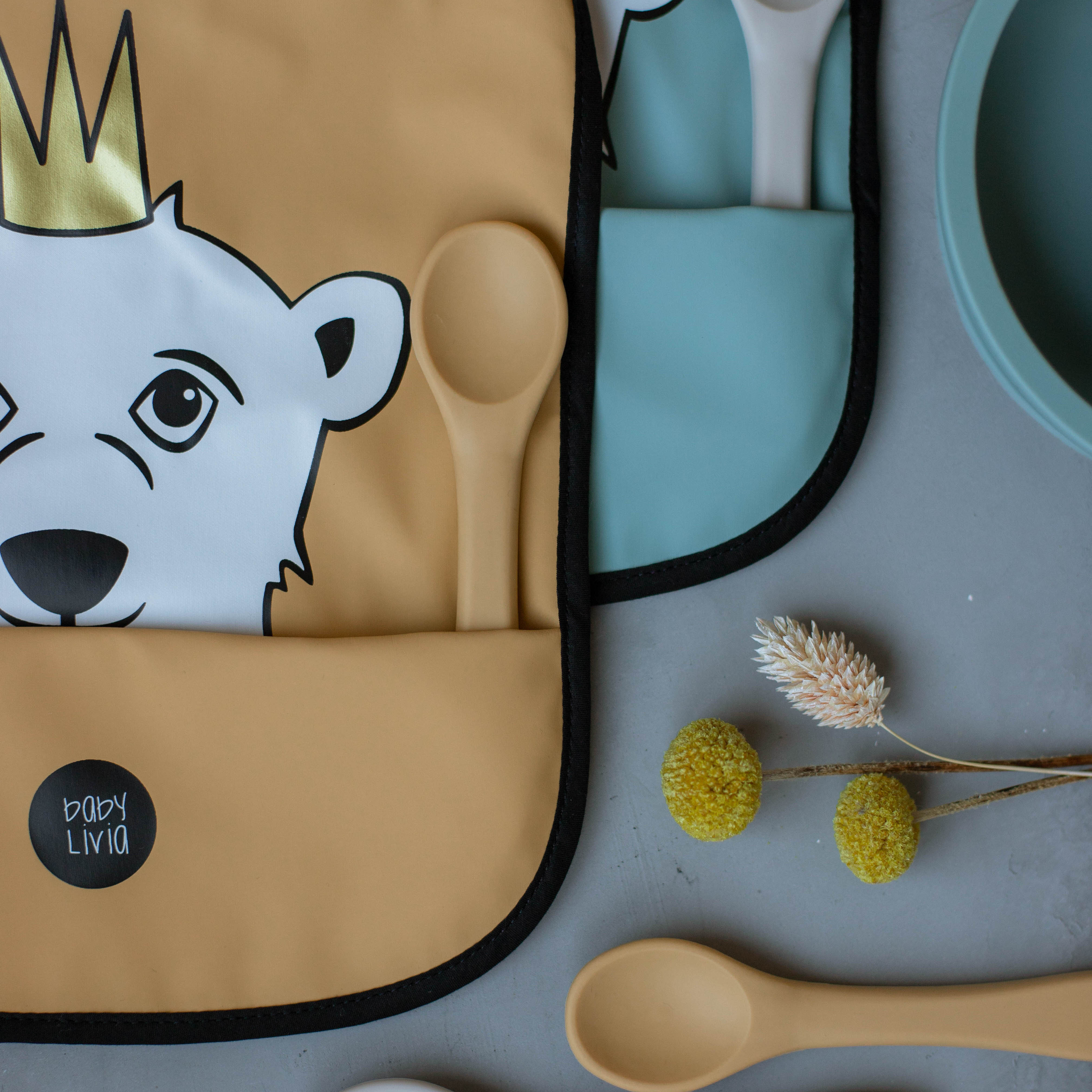 Baby Livia, Śliniak Mint Miś Baby Livia, Śliniak Mint Miś