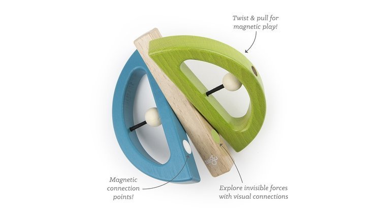 Tegu, Drewniane klocki magnetyczne BABY & TODDLER Swivel Bug Green Teal Tegu, Drewniane klocki magnetyczne BABY & TODDLER Swivel Bug Green Teal