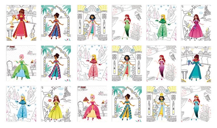 Janod, Zeszyt - kołonotatnik kreatywny Pokaz mody Księżniczki i natura