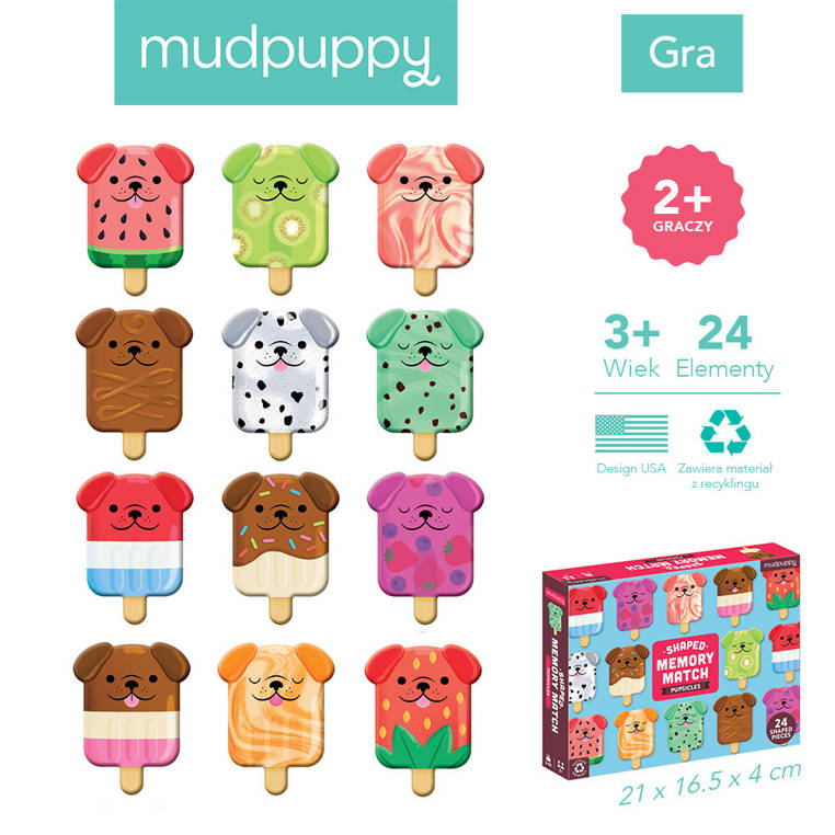 Mudpuppy, Gra Memory Pieskolody 24 elementy 3+