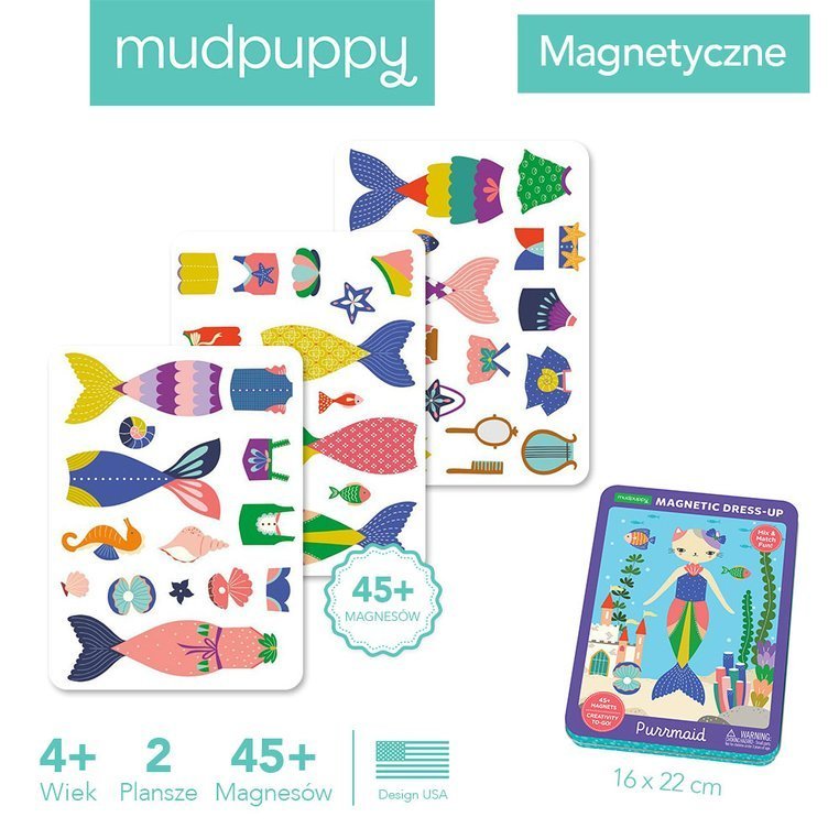 Mudpuppy, Magnetyczne postacie Kotko-syrenka 4+ Mudpuppy, Magnetyczne postacie Kotko-syrenka 4+