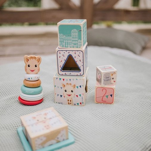 Janod, Piramida wieża drewniana Żyrafka Sophie Janod, Piramida wieża drewniana Żyrafka Sophie