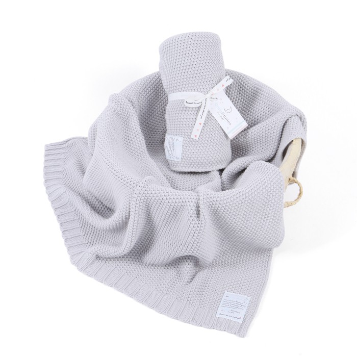 Tkany kocyk Cotton Classic szary Color Stories