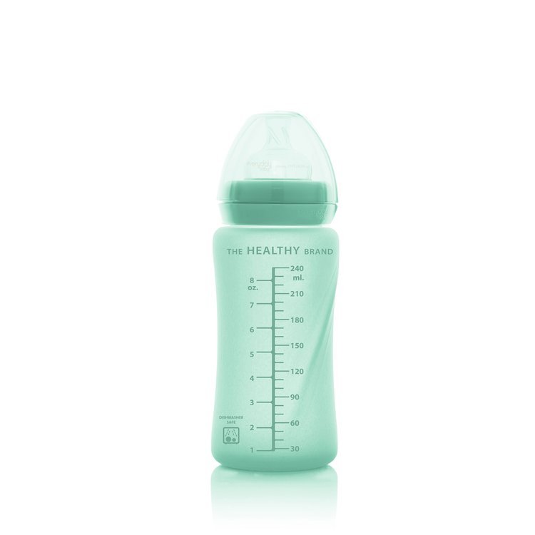 Everyday Baby, Szklana butelka ze smoczkiem M, 240 ml -