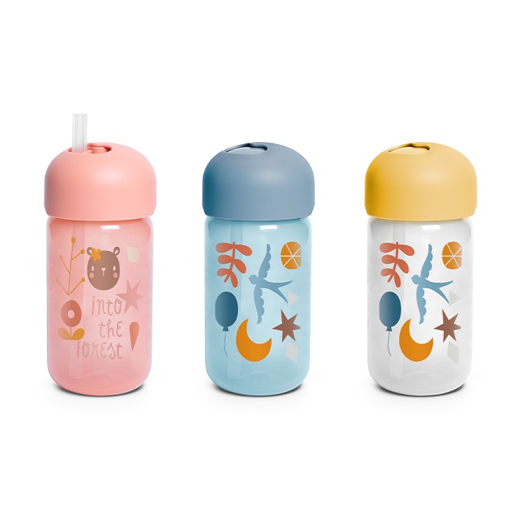 Suavinex, Bidon niekapek z rurką Forest 340ml - żółty Suavinex, Bidon niekapek z rurką Forest 340ml - żółty