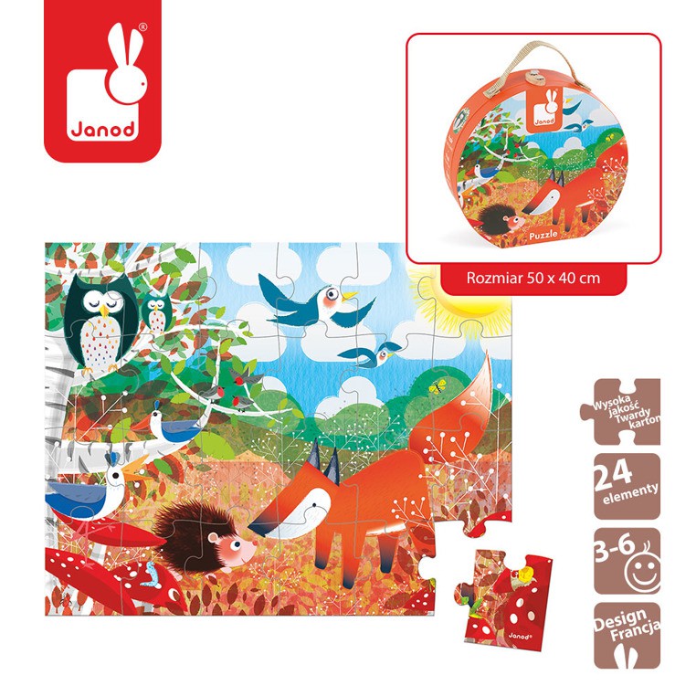 Janod, puzzle w walizce Las