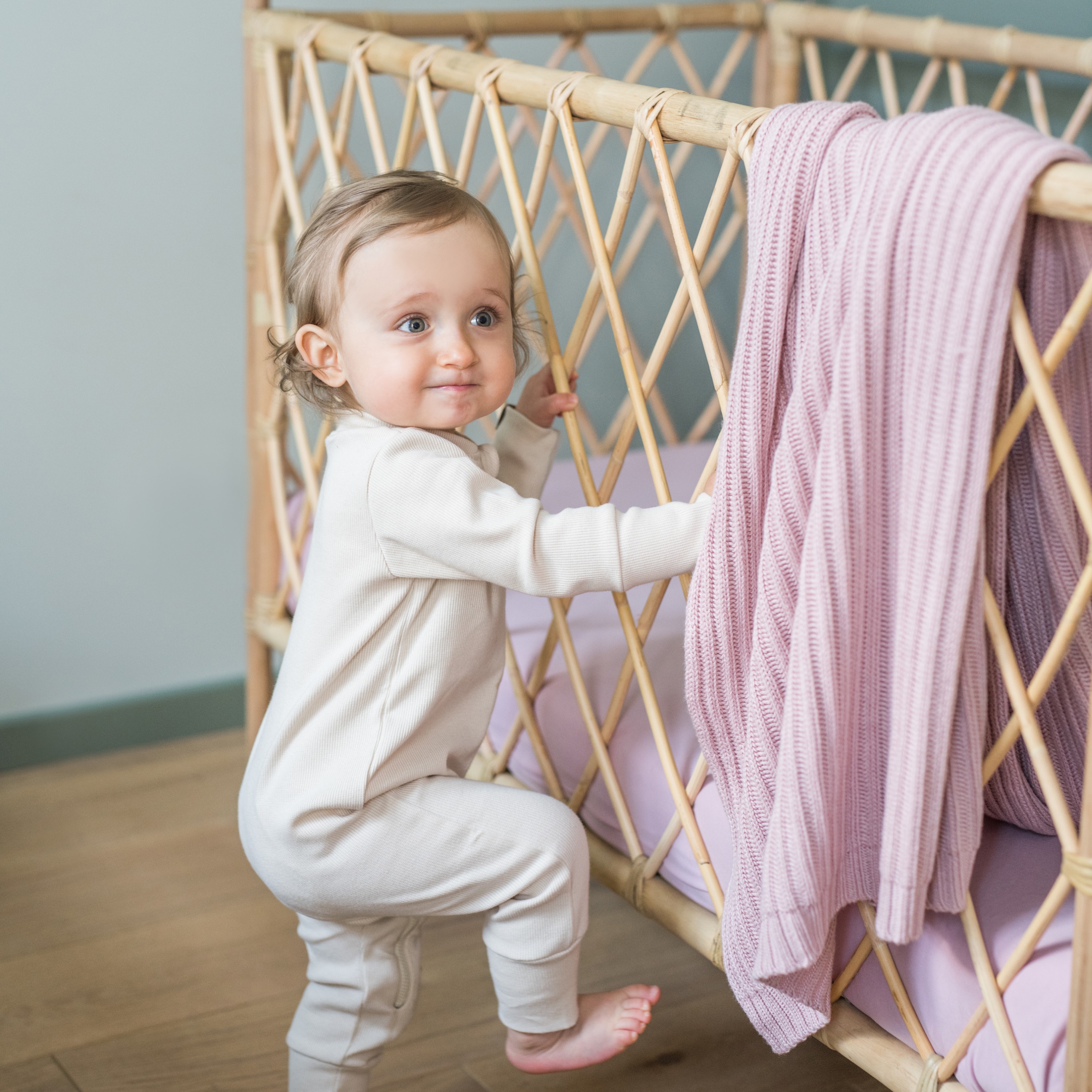 Poofi, Kocyk bambusowy Oslo - vintage pink