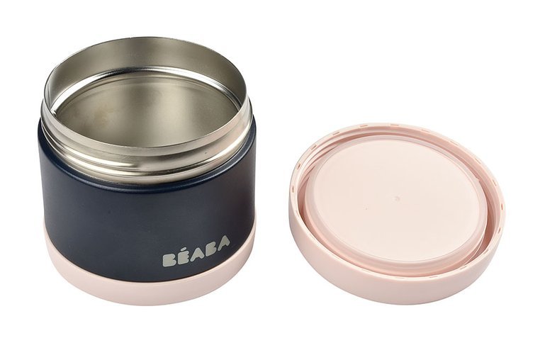 Beaba, Pojemnik - termos obiadowy ze stali nierdzewnej z hermetycznym zamknięciem duży 500 ml light pink/night blue Beaba, Pojemnik - termos obiadowy ze stali nierdzewnej z hermetycznym zamknięciem duży 500 ml light pink/night blue