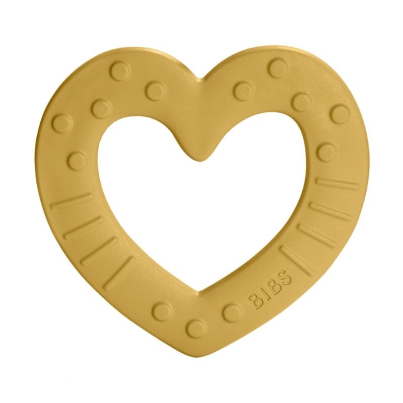 Bibs, Baby Bitie Heart Mustard gryzak dla niemowlaka