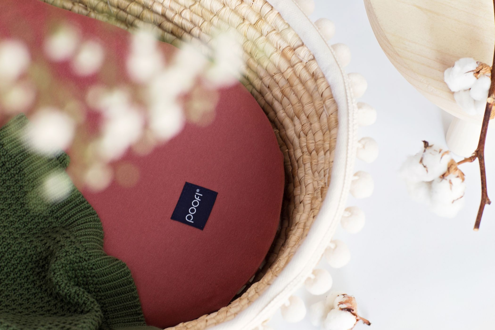 Poofi, 2-pak prześcieradeł do wózka organic popiel i bordo Poofi, 2-pak prześcieradeł do wózka organic popiel i bordo