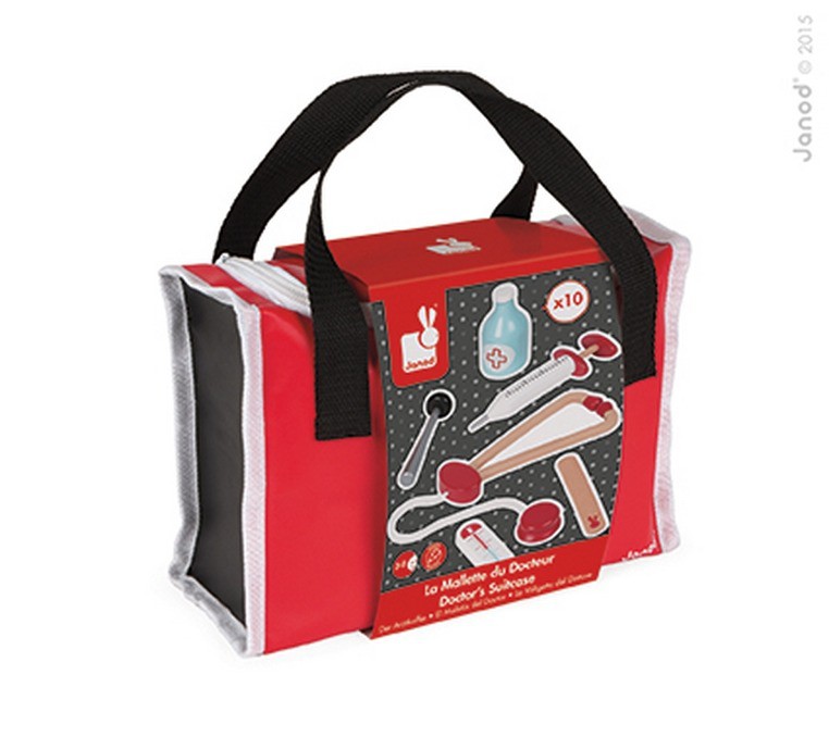 Janod, zestaw lekarza z 10 akcesoriami,
