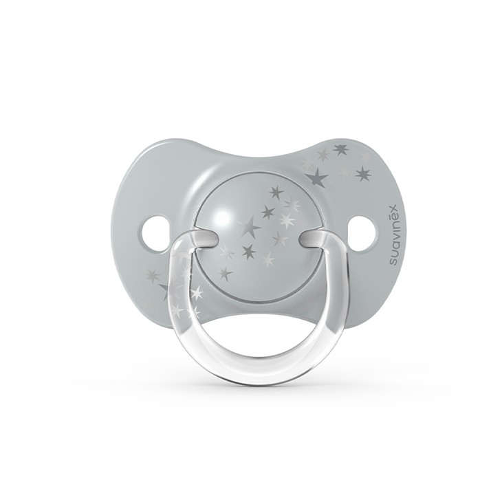 Suavinex, Smoczek fizjologiczny SX PRO Spread Joy +18m - szara korona