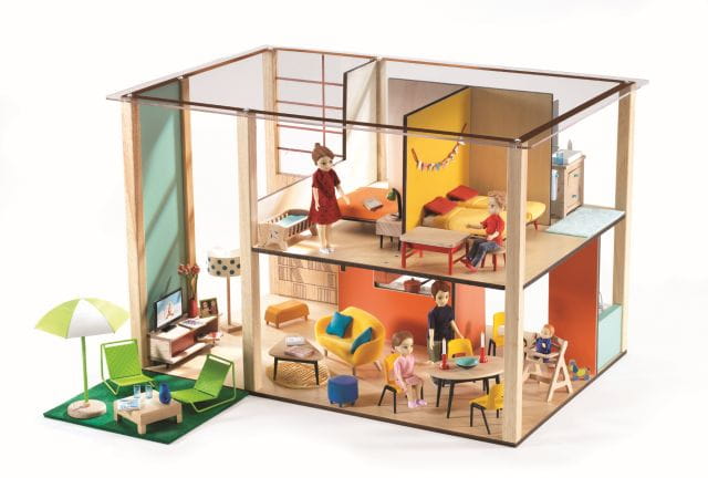 Djeco, Drewniany domek dla lalek Cubic
