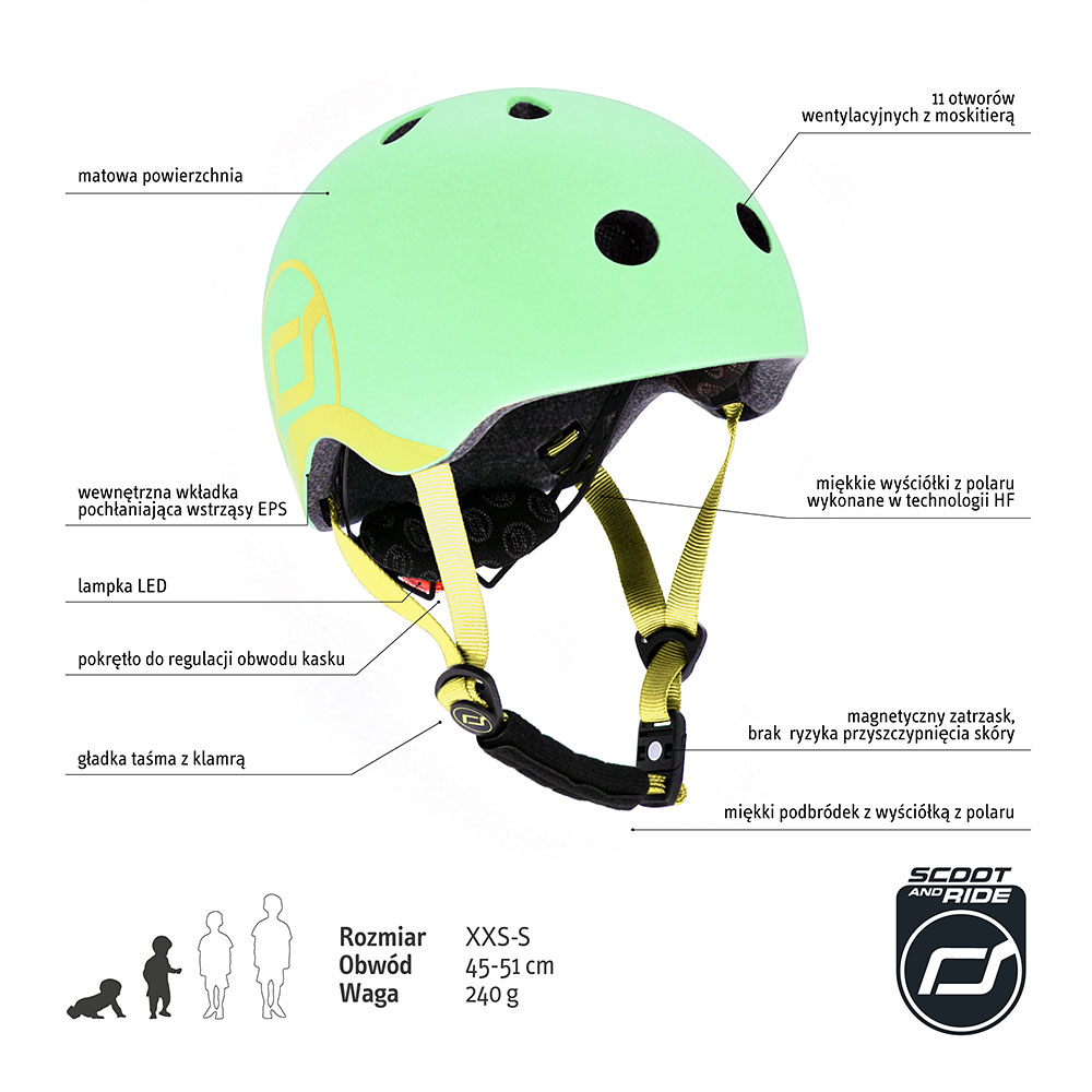 Scootandride, Kask XXS-S dla dzieci 1-5 lat Kiwi
