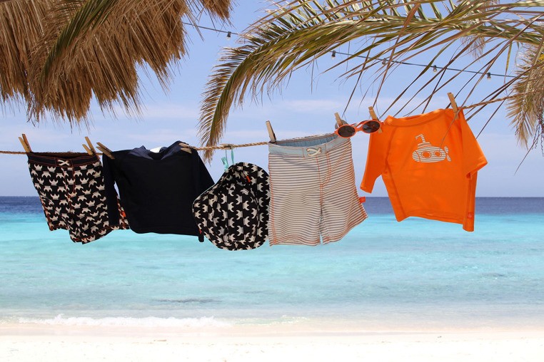 Lassig, Spodenki do pływania z wkładką chłonną Small Stripes UV 50+ 36mc