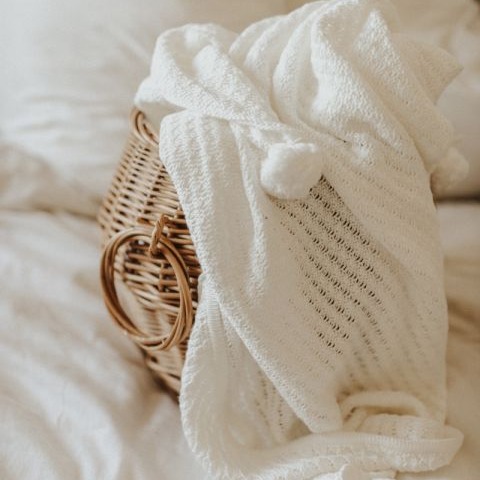 My Memi, Kocyk bambusowy z kapturkiem 90x90 light grey