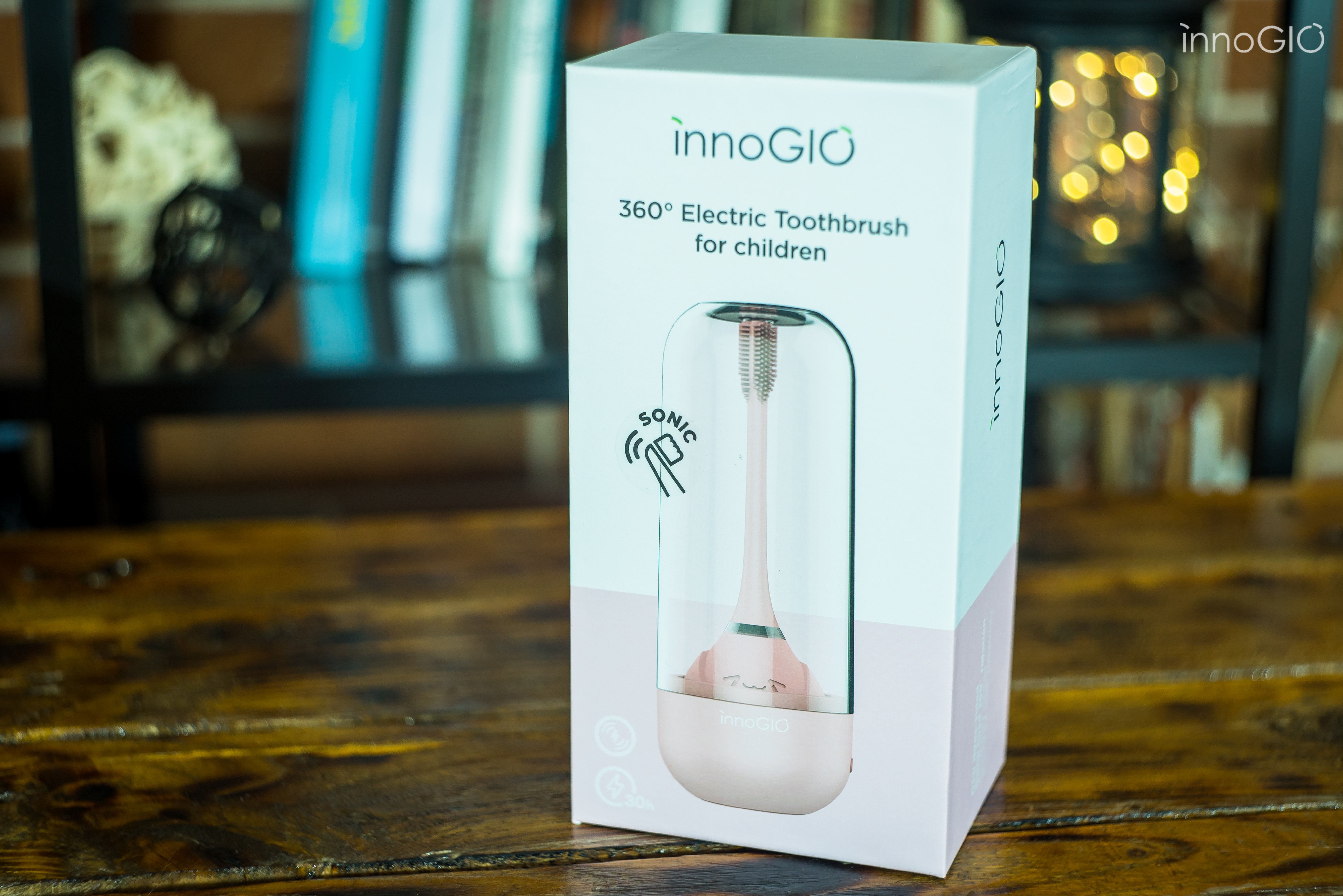 InnoGio, Soniczna elektryczna szczoteczka do zębów dla dzieci z funkcją 360° - różowa InnoGio, Soniczna elektryczna szczoteczka do zębów dla dzieci z funkcją 360° - różowa