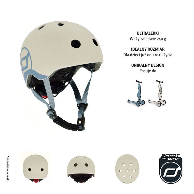 Scootandride, Kask XXS-S dla dzieci 1-5 lat Ash Scootandride, Kask XXS-S dla dzieci 1-5 lat Ash