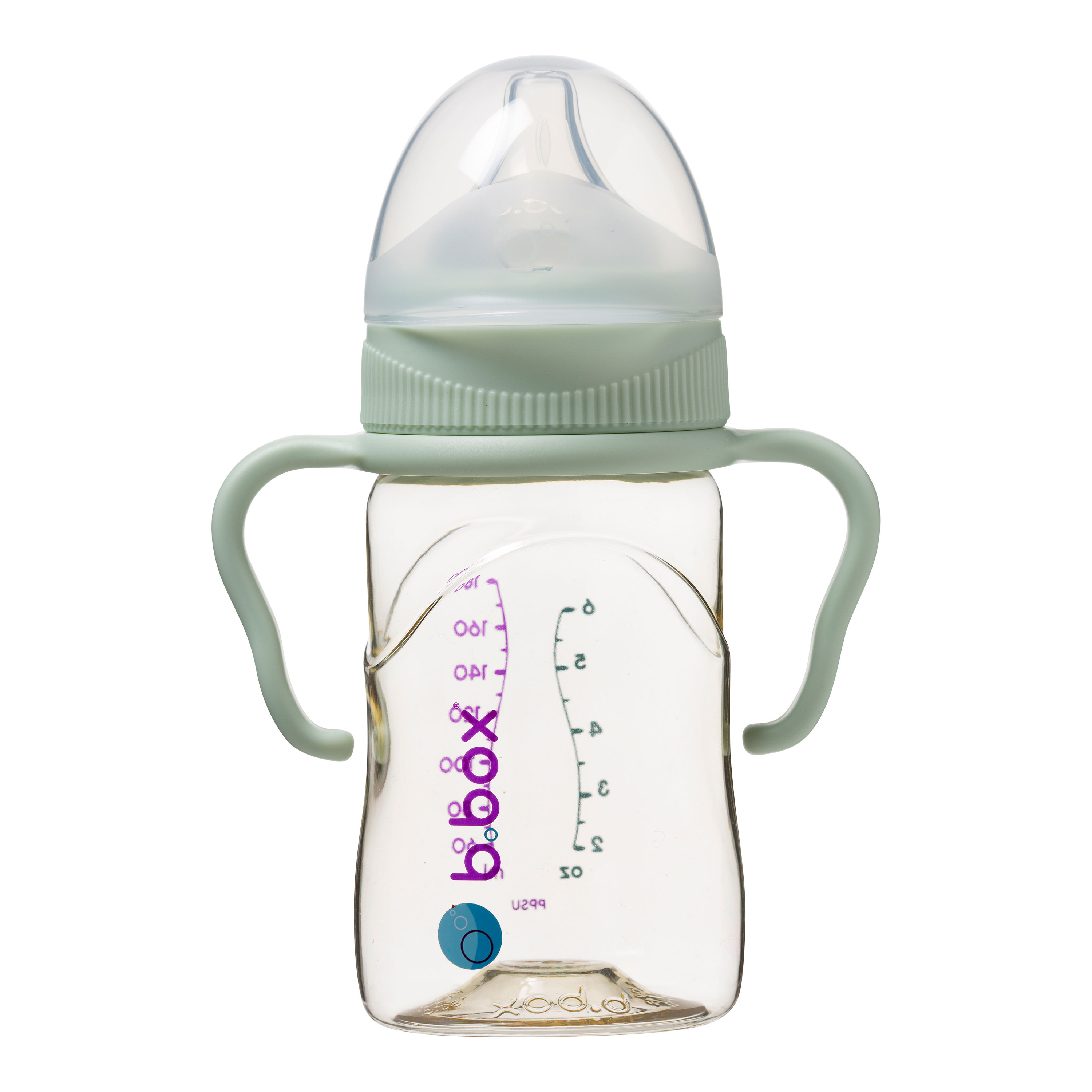 B.Box, Butelka ze smoczkiem do karmienia niemowląt wykonana z PPSU 180ml - Sage B.Box, Butelka ze smoczkiem do karmienia niemowląt wykonana z PPSU 180ml - Sage