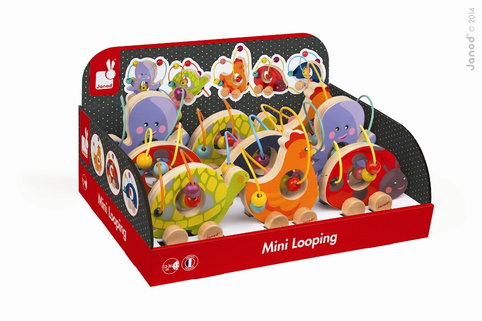 Janod, pętla edukacyjna mini zwierzątka do ciągnięcia