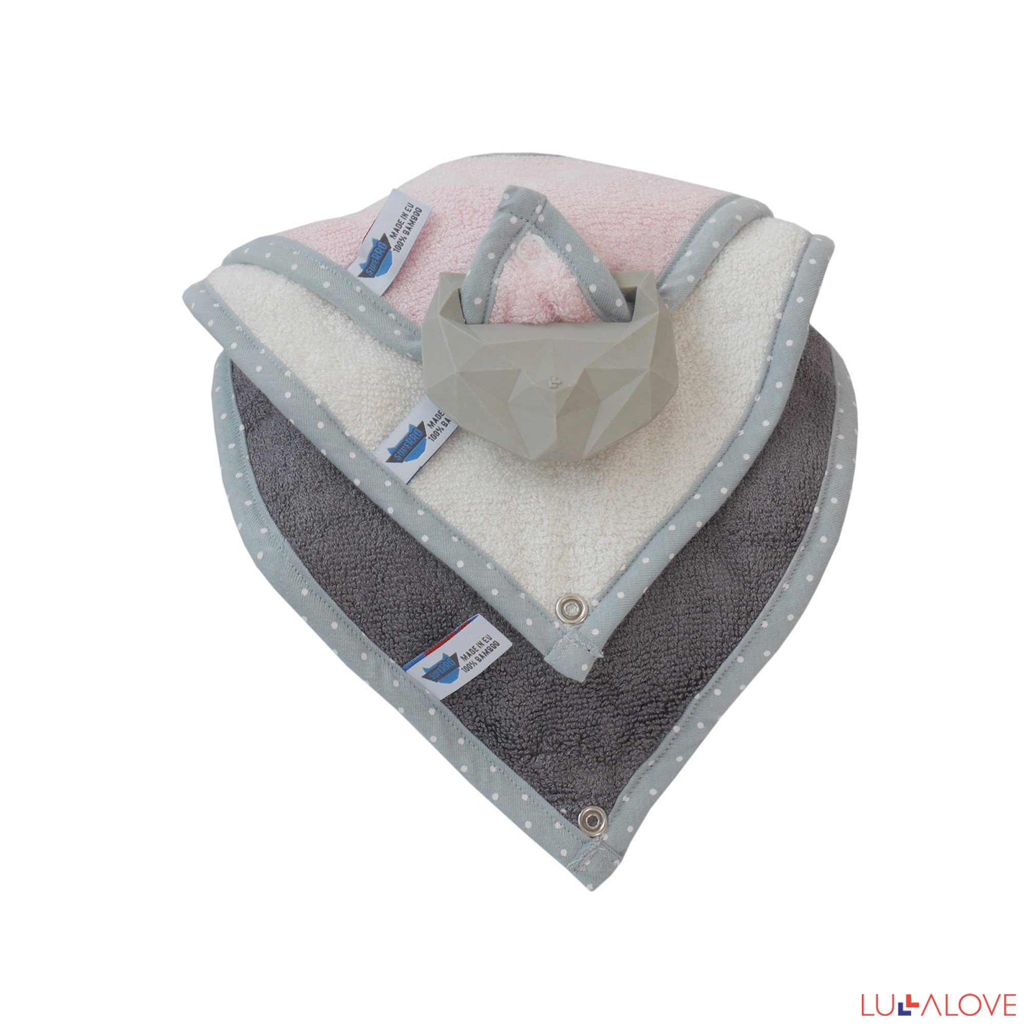 supeRRO baby hevea zestaw - różowy, ecru, szary supeRRO baby hevea zestaw - różowy, ecru, szary