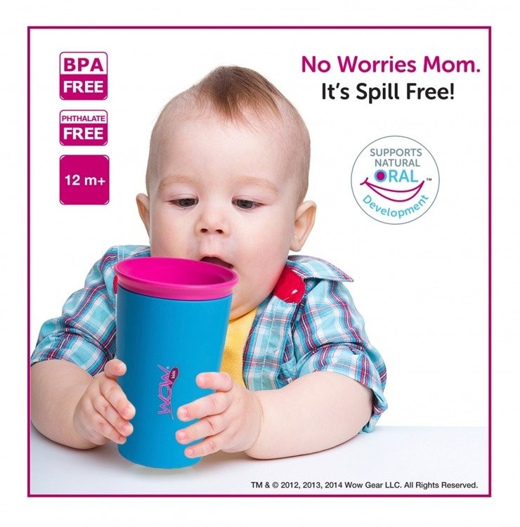 WOW, Kids Kubek niekapek 360 st. różowy