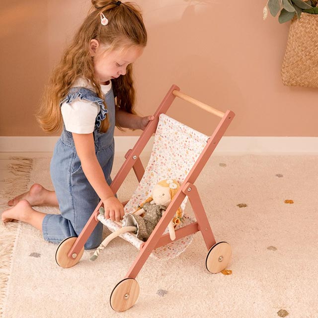 Little Dutch, Wózek drewniany dla lalek
