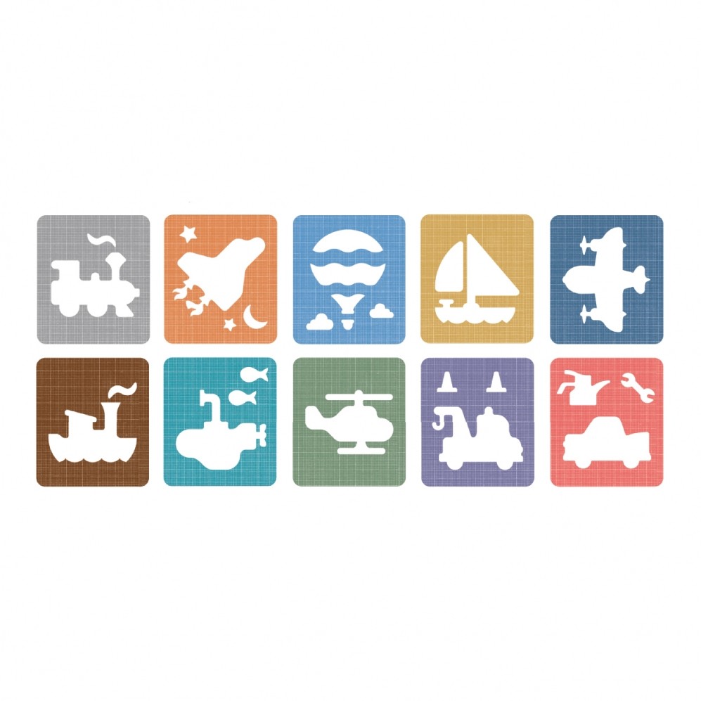 MUDPUPPY Szablony do odrysowywania - Pojazdy