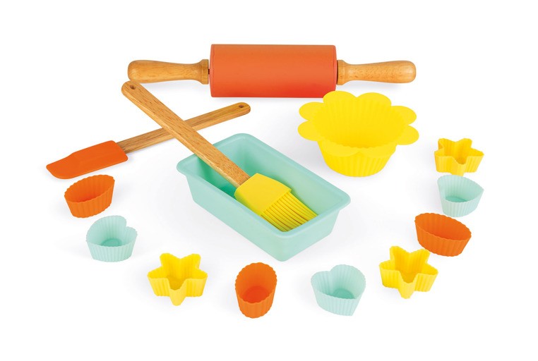 Janod, Zestaw do pieczenia ciasteczek 14 elementów Happy Day