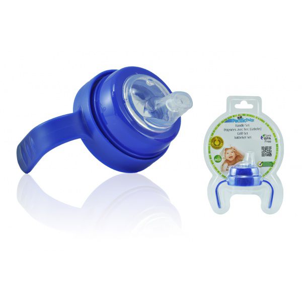 Uchwyt z miękkim ustnikiem do termobutelki niebieski Pacyficbaby