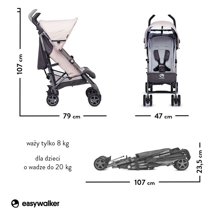 Easywalker, Buggy+ Wózek spacerowy z osłonką przeciwdeszczową Monaco Apero