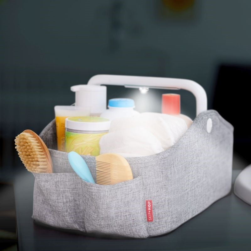 Skip Hop, Organizer na pieluszki z lampką Heather Grey Skip Hop, Organizer na pieluszki z lampką Heather Grey
