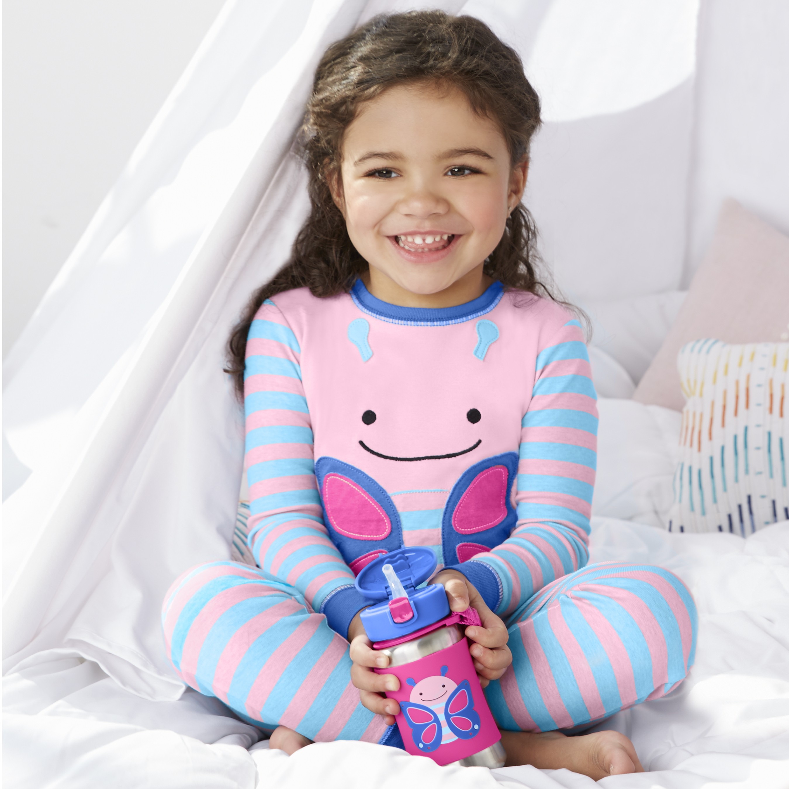 Skip Hop, stalowy bidon Motyl Zoo