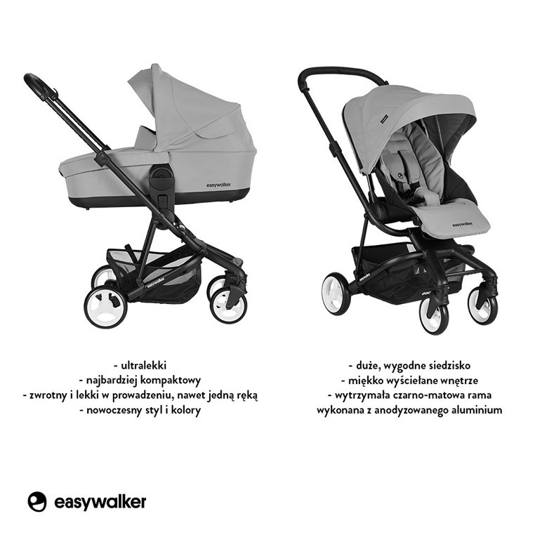 Easywalker, Charley Wózek głęboko-spacerowy Cloud Grey (zawiera stelaż i siedzisko z budką) Easywalker, Charley Wózek głęboko-spacerowy Cloud Grey (zawiera stelaż i siedzisko z budką)