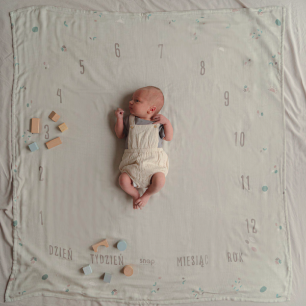 Snap the moment, Foto-kocyk muślinowy almond oat Snap the moment, Foto-kocyk muślinowy almond oat