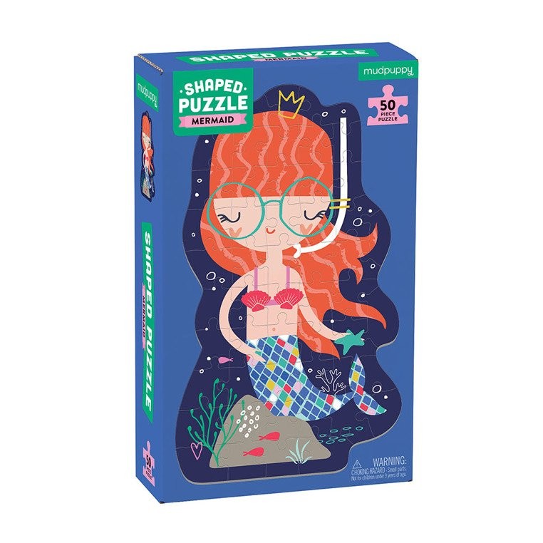 Mudpuppy, Puzzle w kształcie postaci Syrenka 50 elementów 4+ Mudpuppy, Puzzle w kształcie postaci Syrenka 50 elementów 4+