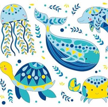 Auzou Zestaw artystyczny Brokatowe rybki