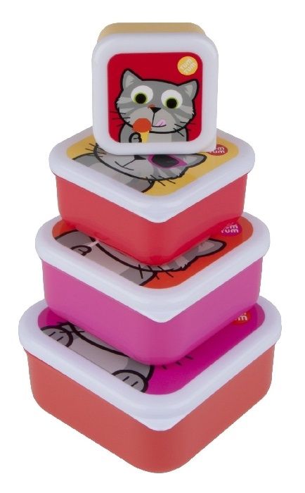 Pojemniki Na Żywność Kotek 4 szt. Tum Tum