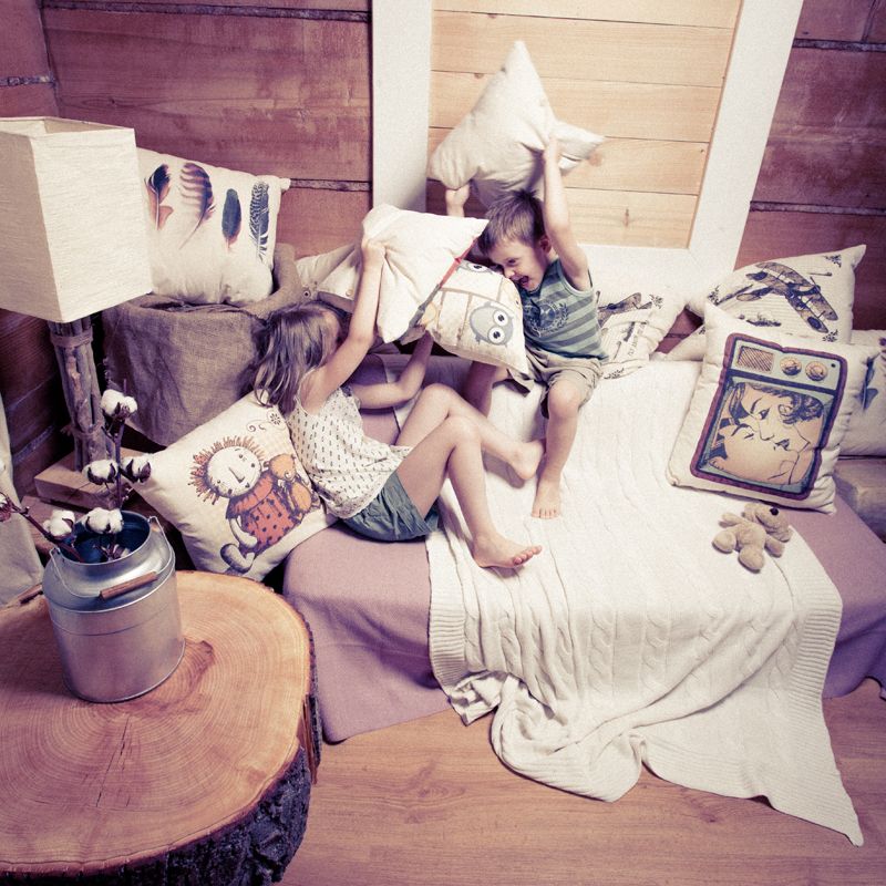 Poduszka ekologiczna  Trójkaty pomarańczowe