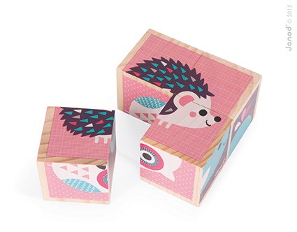 Janod, klocki drewniane Puzzle 6w1 Zwierzątka Janod, klocki drewniane Puzzle 6w1 Zwierzątka