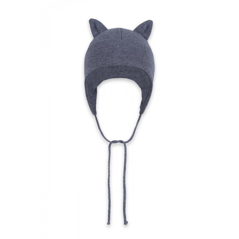 Effii, Czapka kaszmirowa z uszkami L grafitowa