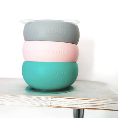 Minikoioi, Miseczka silikonowa z pokrywką szara 330ml