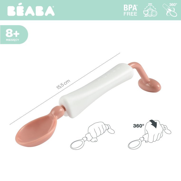 Beaba, Łyżeczka 360° Old Pink